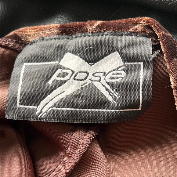 Vintage 90s Brown Velvet Flower Maxi Dress Size Medium - Picture 6 of 6